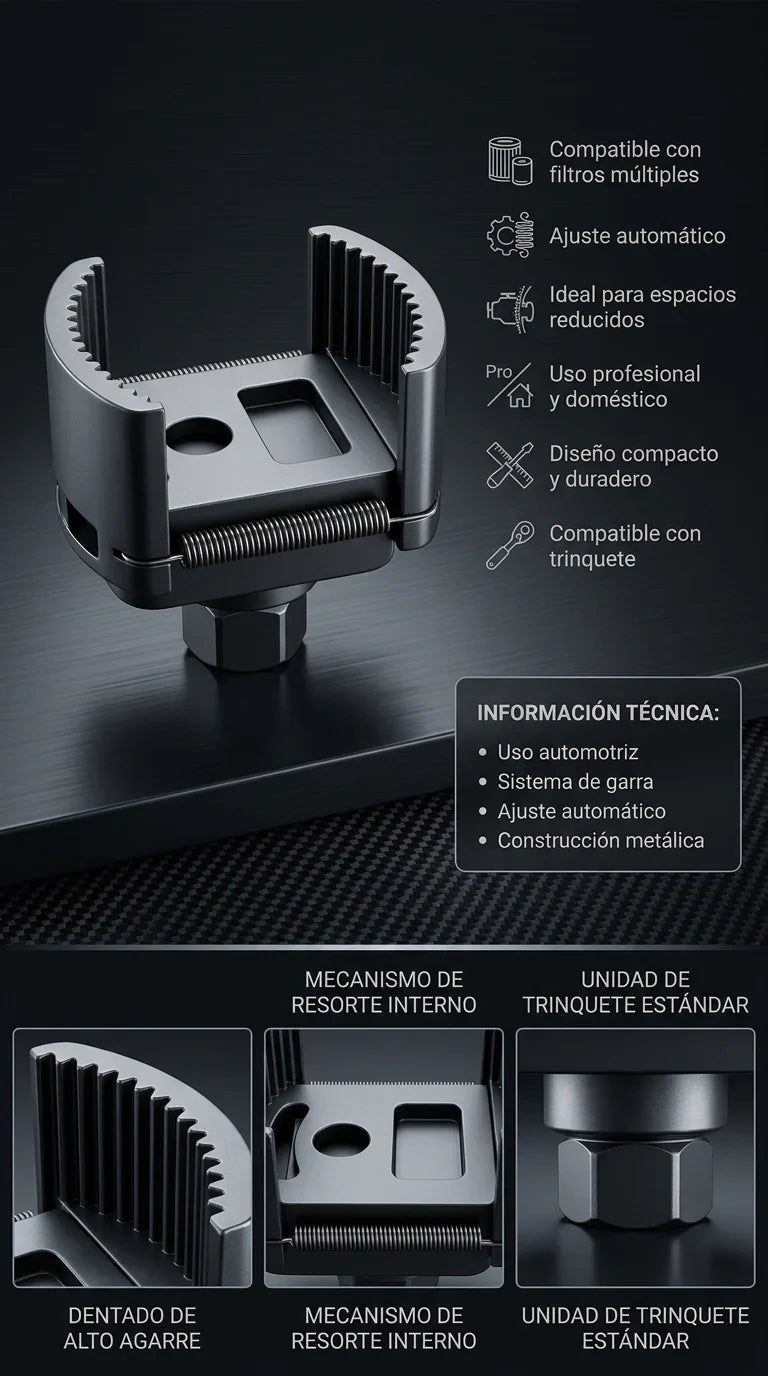 Filter Force — Llave Universal para Filtros de Aceite · Agarre Profesional 🔧