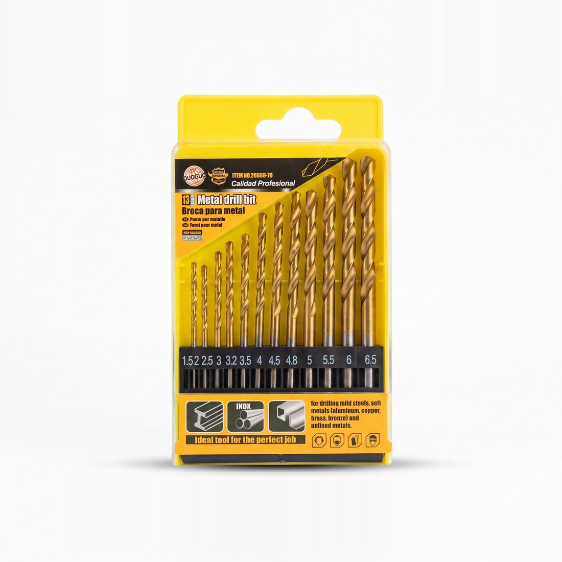 Juego de 13 Brocas Recubiertas de Titanio — Metal, Madera y Plástico