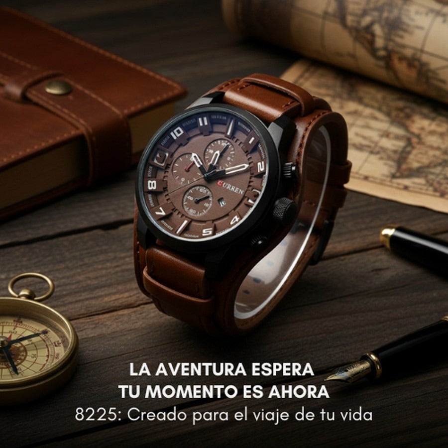Reloj Clásico con Correa de Cuero ⌚ Cronógrafo Estilo Vintage — 1