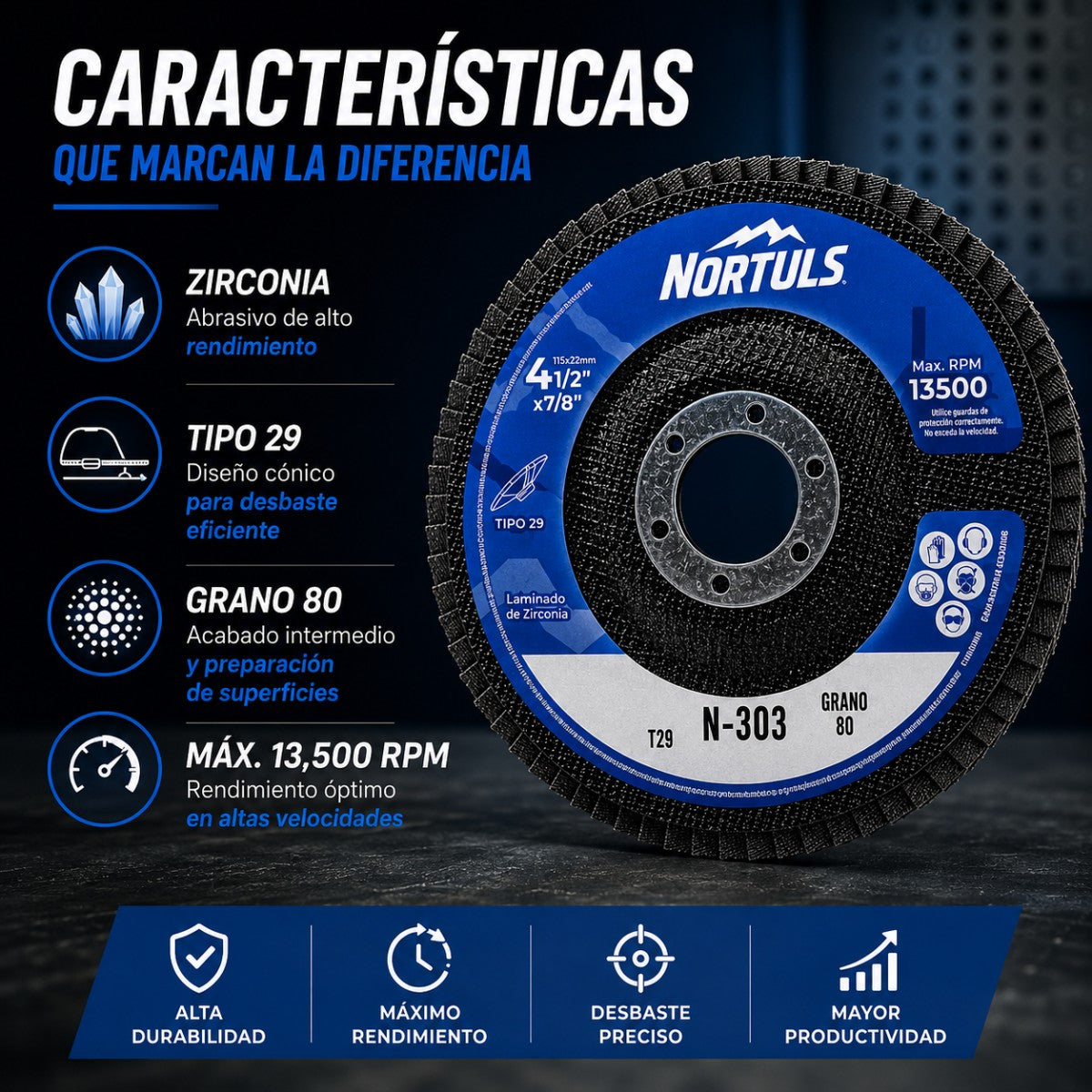 Disco Laminado de Zirconia 4½" — Set de 20 Piezas ⚙️ — 2