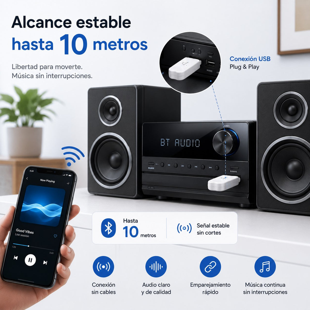 Receptor Bluetooth USB — Convertí Cualquier Equipo en Inalámbrico 🎵 — 3