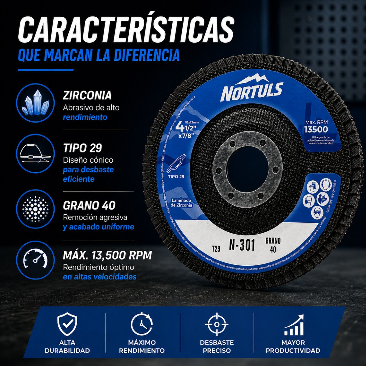 Disco Laminado de Zirconia 4½" — Set de 20 Piezas ⚙️ — 4