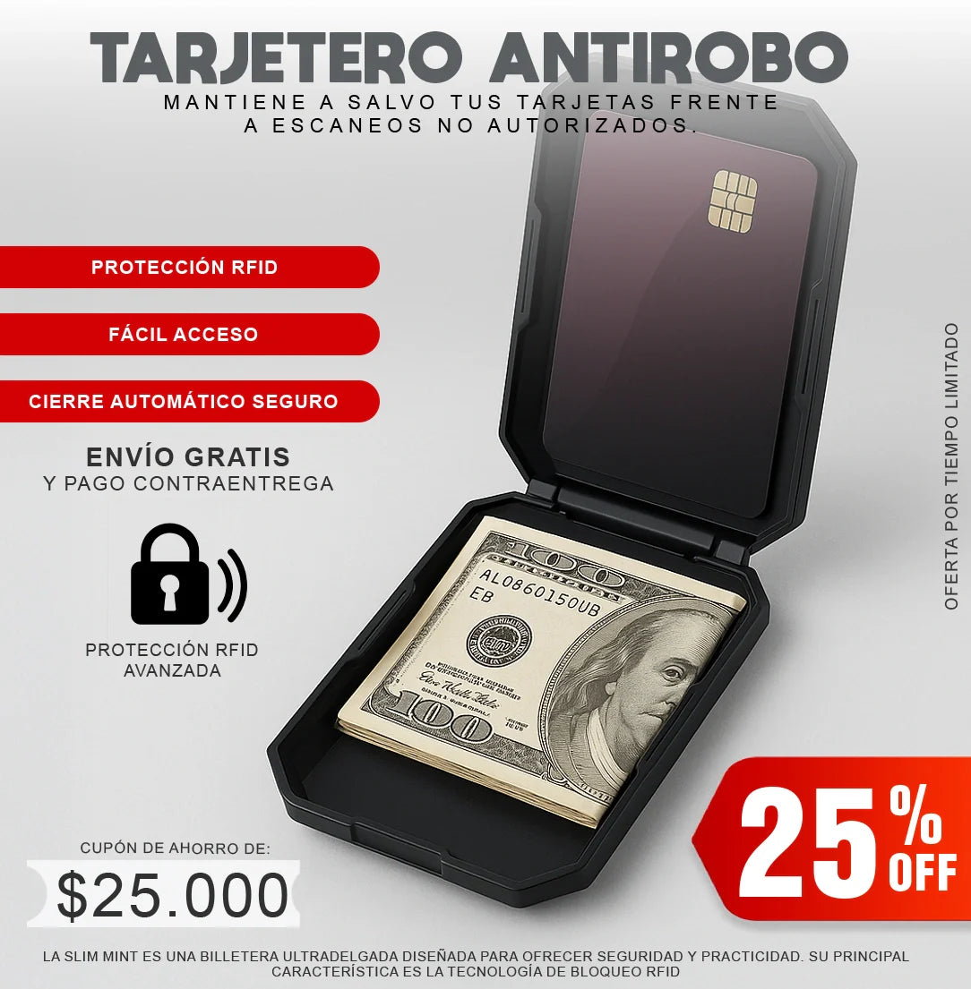 Tarjetero Antirobo RFID — Billetera Slim 🛡️