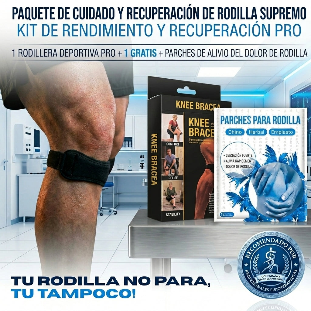 Pack x2 Rodilleras Deportivas + Parches de Alivio 🦵