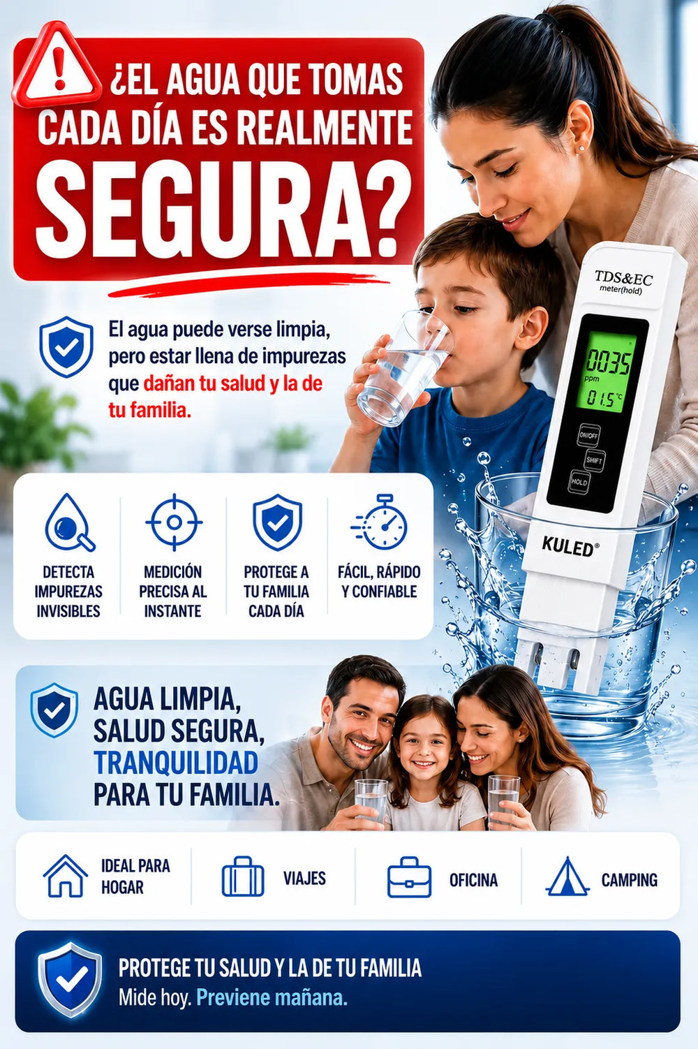 Medidor Digital TDS de Agua 💧 — Prueba la Pureza al Instante