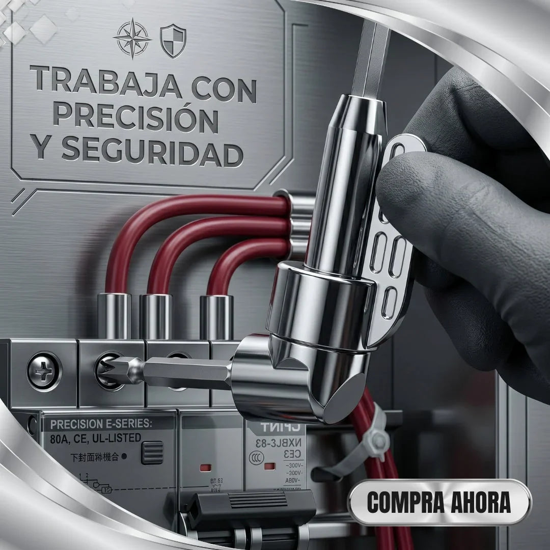 Adaptador de Taladro 90° — Ángulo Recto Grande + Pequeño (2x1)