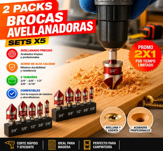 Promo 2x1 Set Brocas Avellanadoras — 10 Piezas