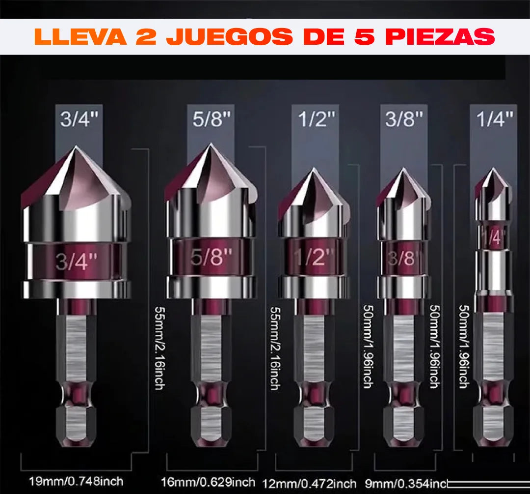 Promo 2x1 Set Brocas Avellanadoras — 10 Piezas