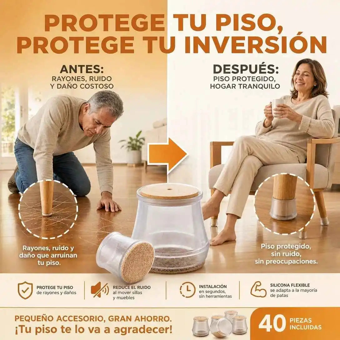 ChairGuard™ — Protectores de Patas de Silla (Set de 40)