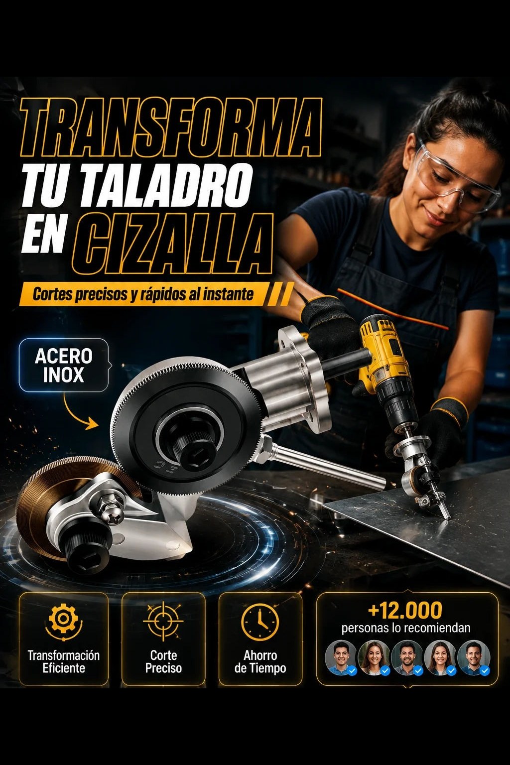 Cortador Metálico para Taladro — Convertí tu Taladro en Cizalla ⚡ — 5