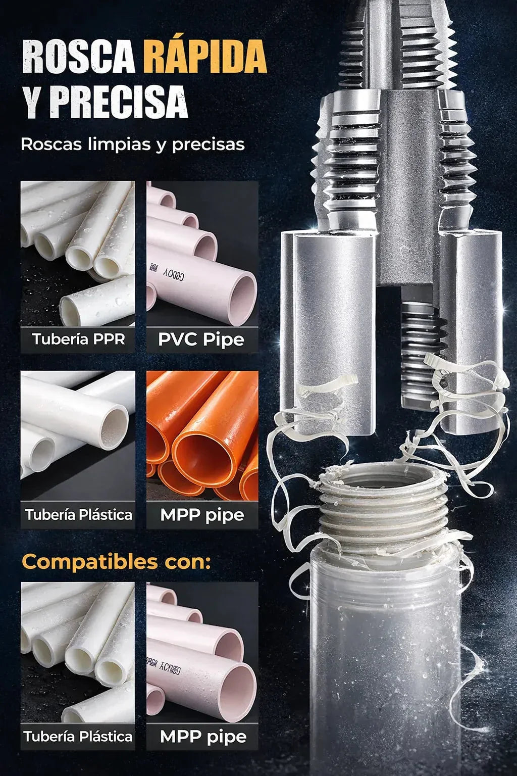 Roscador para Tubería PVC/PPR 🔧 Set x2 Piezas · Oferta 2x1