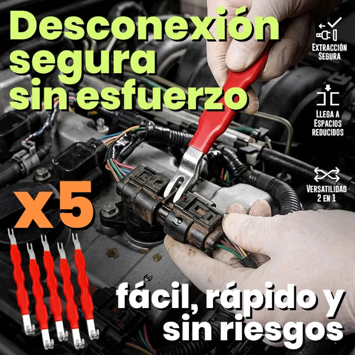 Extractores de Conectores Eléctricos 🔌 Pack x5 · Acero al Carbono