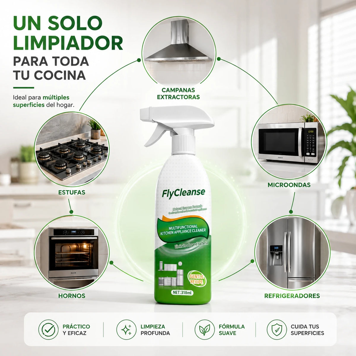 FlyCleanse™ — Limpiador Antigrasa Enzimático Multiusos