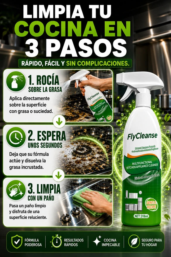 FlyCleanse™ — Limpiador Antigrasa Enzimático Multiusos