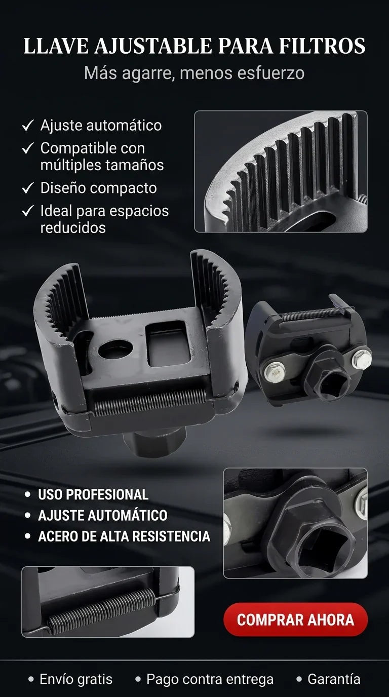 Filter Force — Llave Universal para Filtros de Aceite · Agarre Profesional 🔧