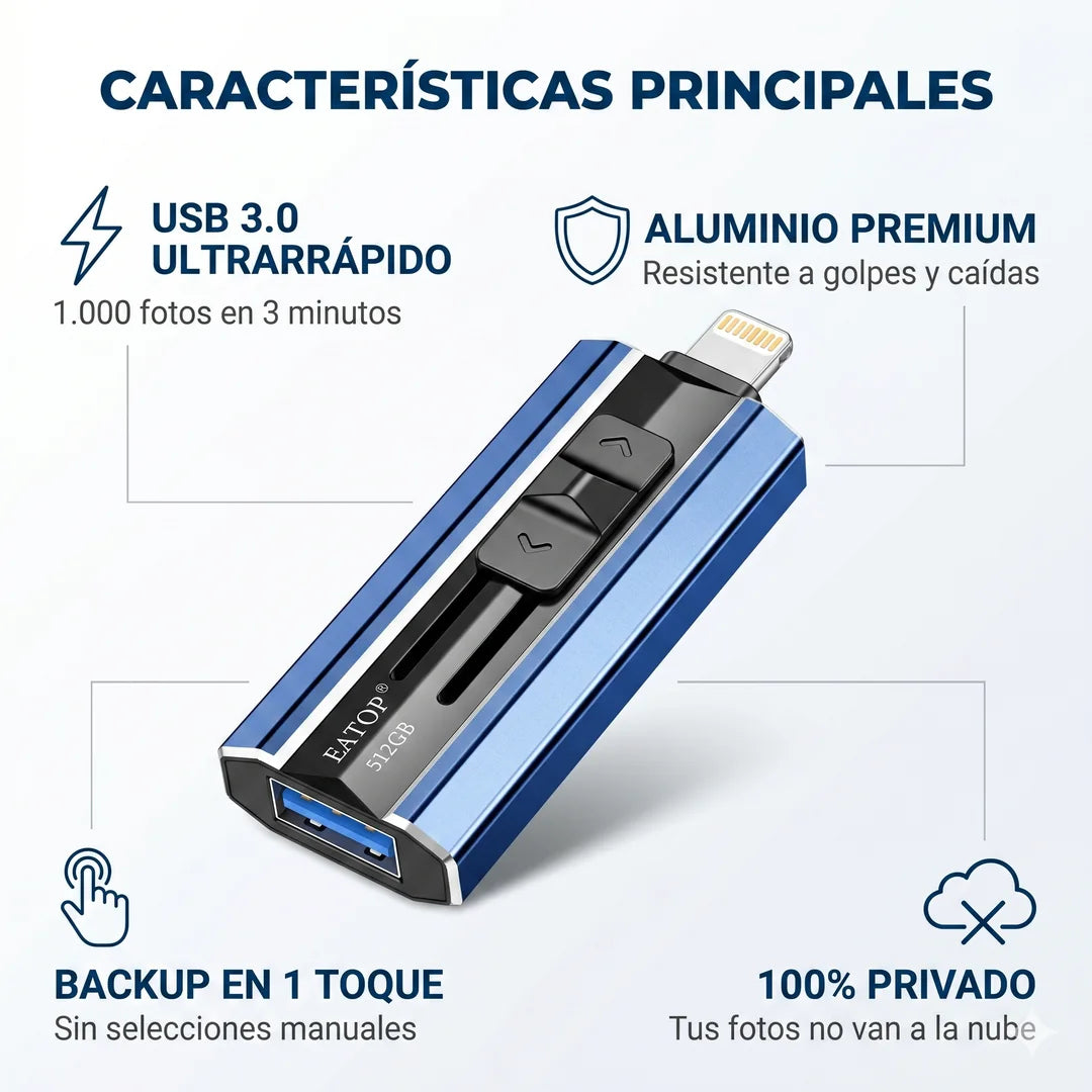 FlashKey 1TB 💾 Memoria para iPhone, Android y PC