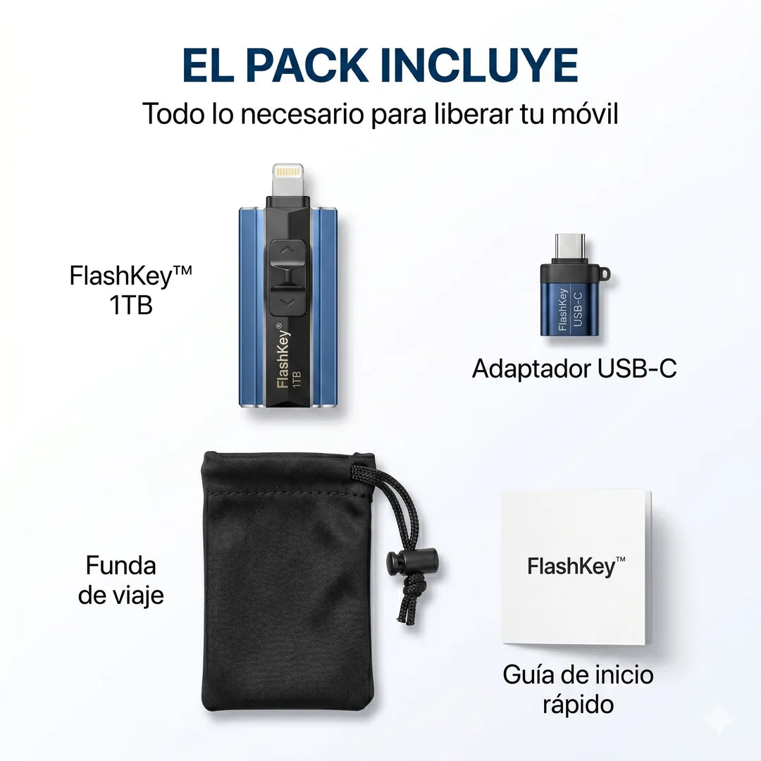 FlashKey 1TB 💾 Memoria para iPhone, Android y PC