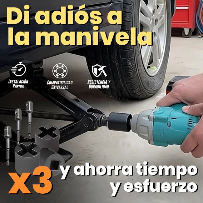 Set x3 Adaptador de Gato para Taladro — Subí el Carro sin Manivela 🔧 — 1