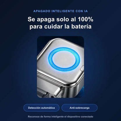 Cargador Inteligente 140W GaN — Apagado Automático con IA