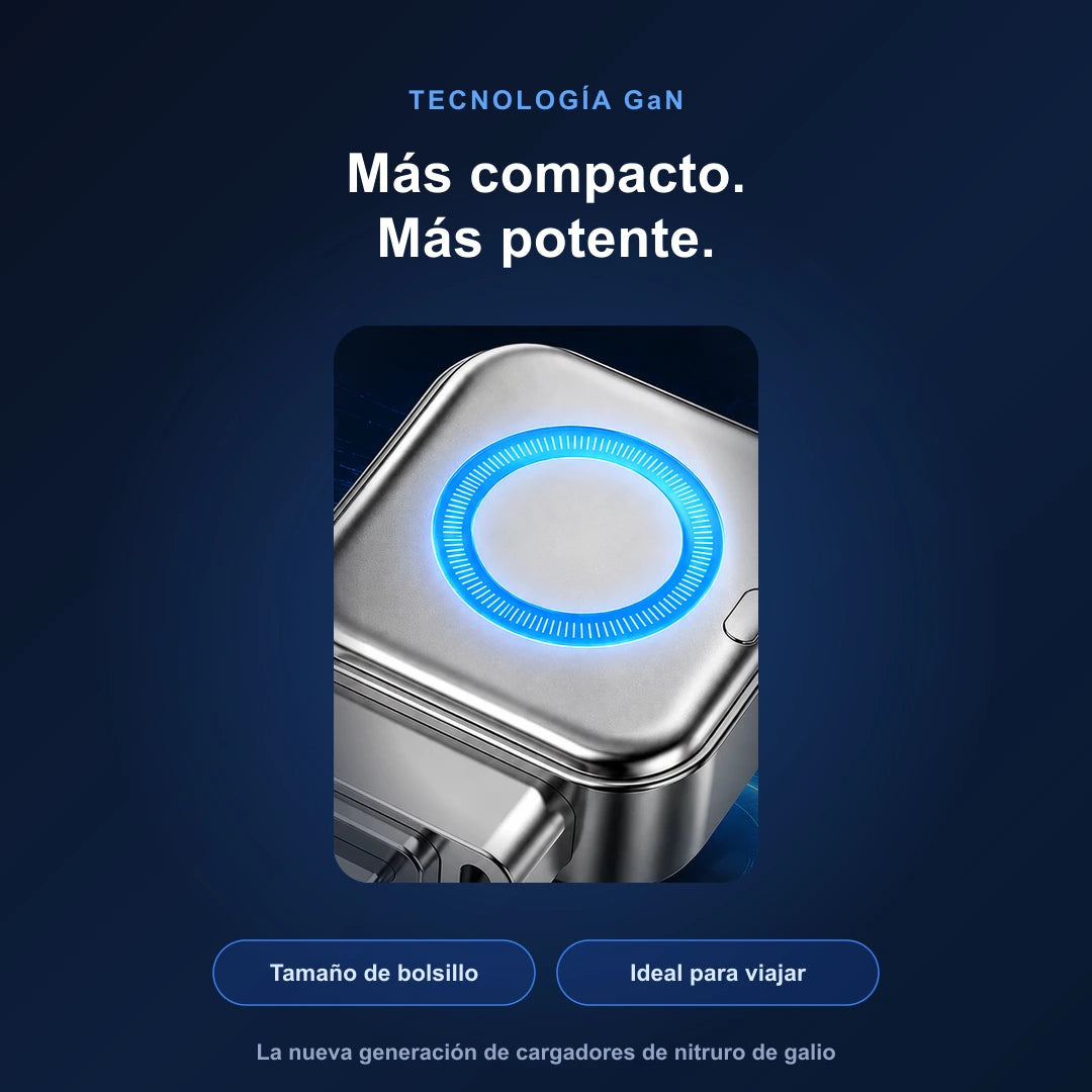 Cargador Inteligente 140W GaN — Apagado Automático con IA
