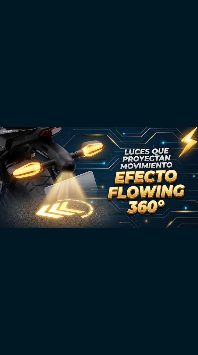 Direccionales LED Secuenciales para Moto — Efecto Flowing (Par)