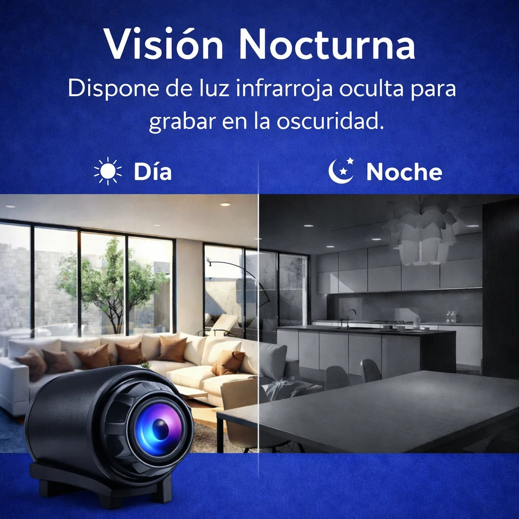 Mini Cámara de Seguridad 1080P 📹 Visión Nocturna · Detección de Movimiento