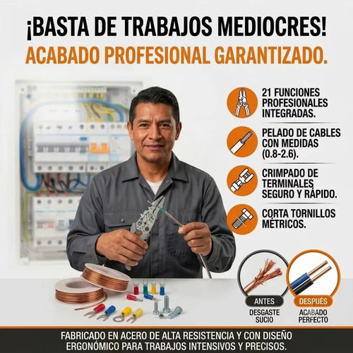 Alicate Multifuncional MultiPro 21 en 1 — Acero Inoxidable