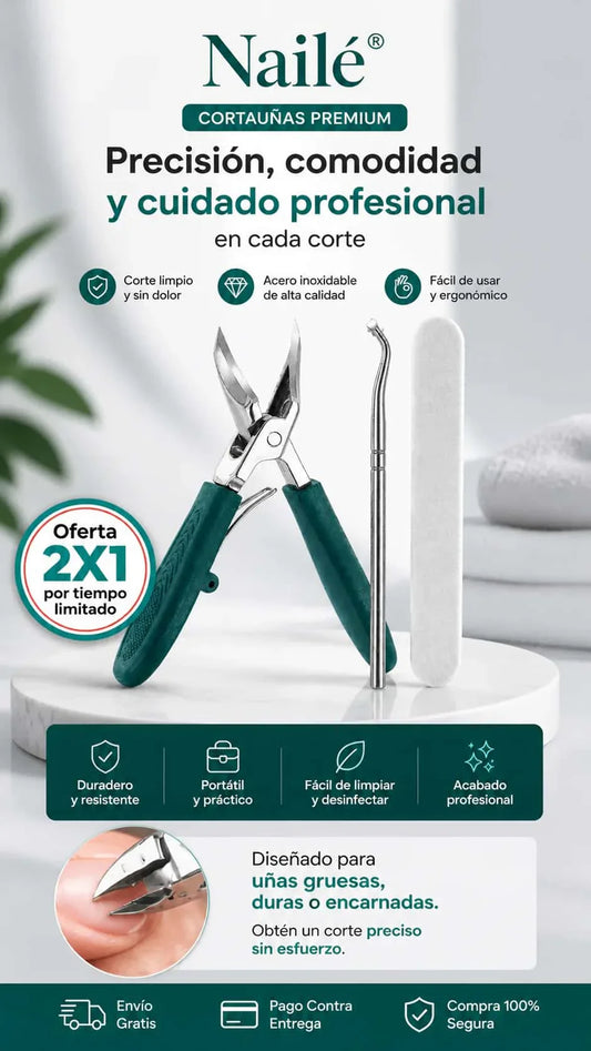 Cortauñas Biselado Premium 3 en 1 ✂️ Promo 2x1