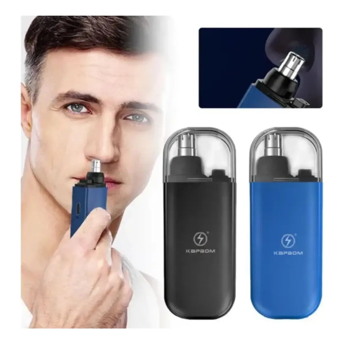 Recortador de Vello Nasal y de Oídos — Cabezal 360° Lavable ✂️ — 3