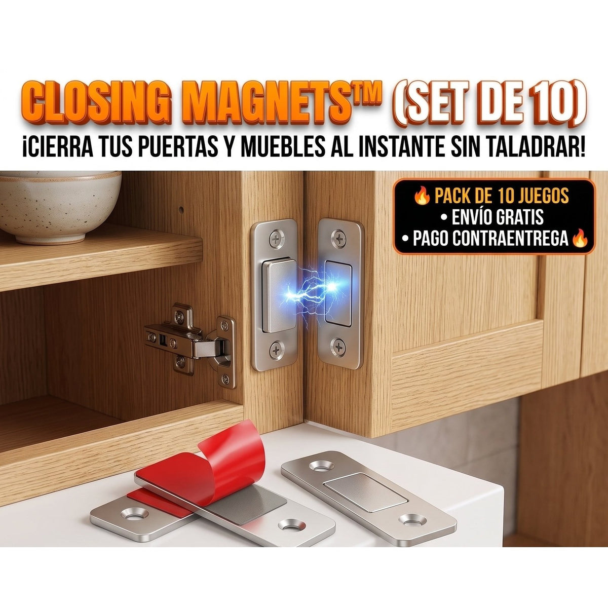 Closing Magnets — Cierre Magnético para Puertas y Cajones (Set de 10) 🧲 — 3