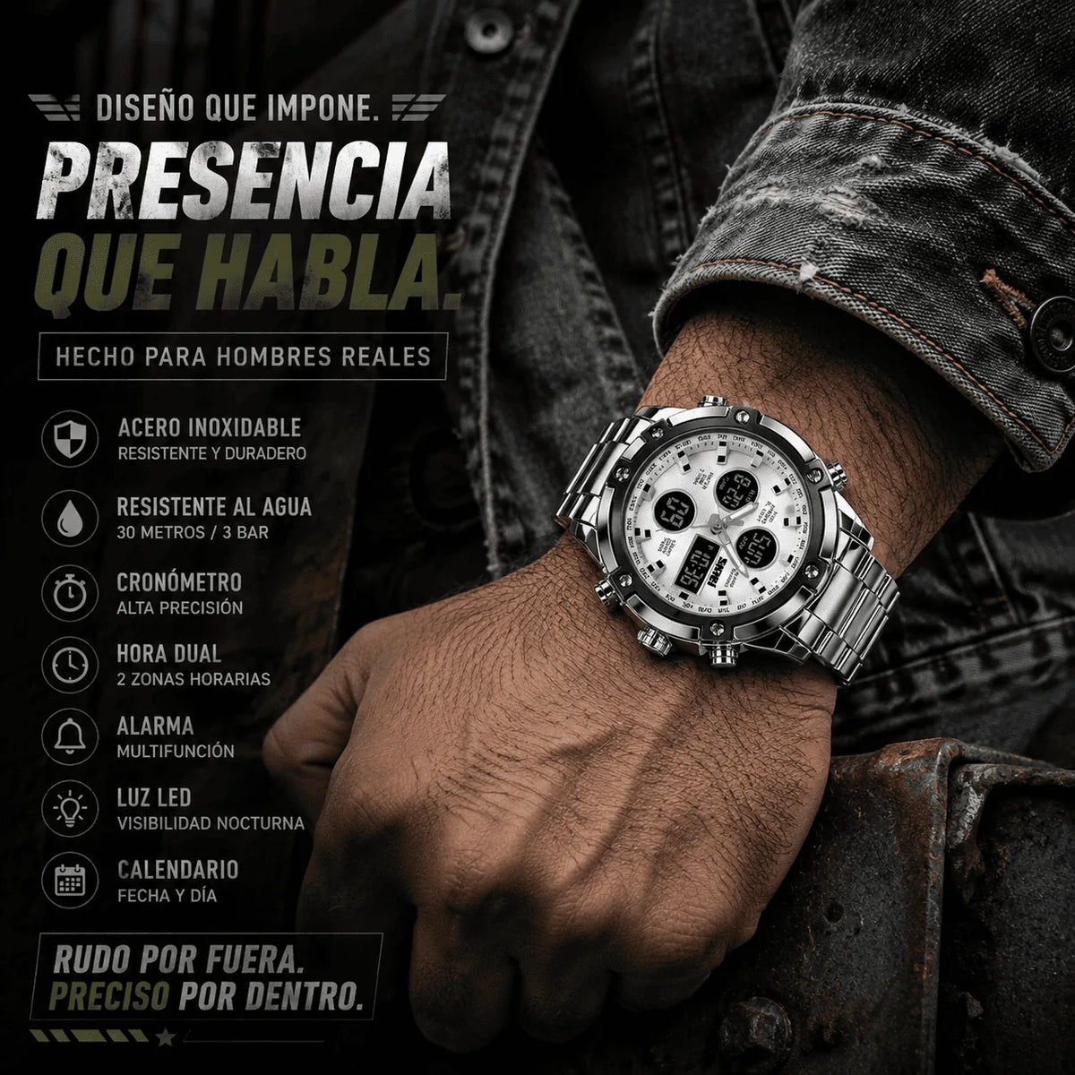 Reloj Alfa Cronos Silver ⌚ SKMEI + Esclava de Acero de Regalo