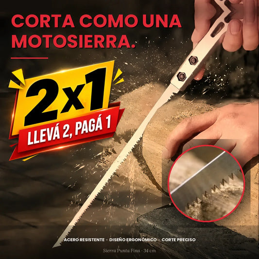 Sierra de Mano 2x1 🪚 Corta como Motosierra · Acero al Manganeso