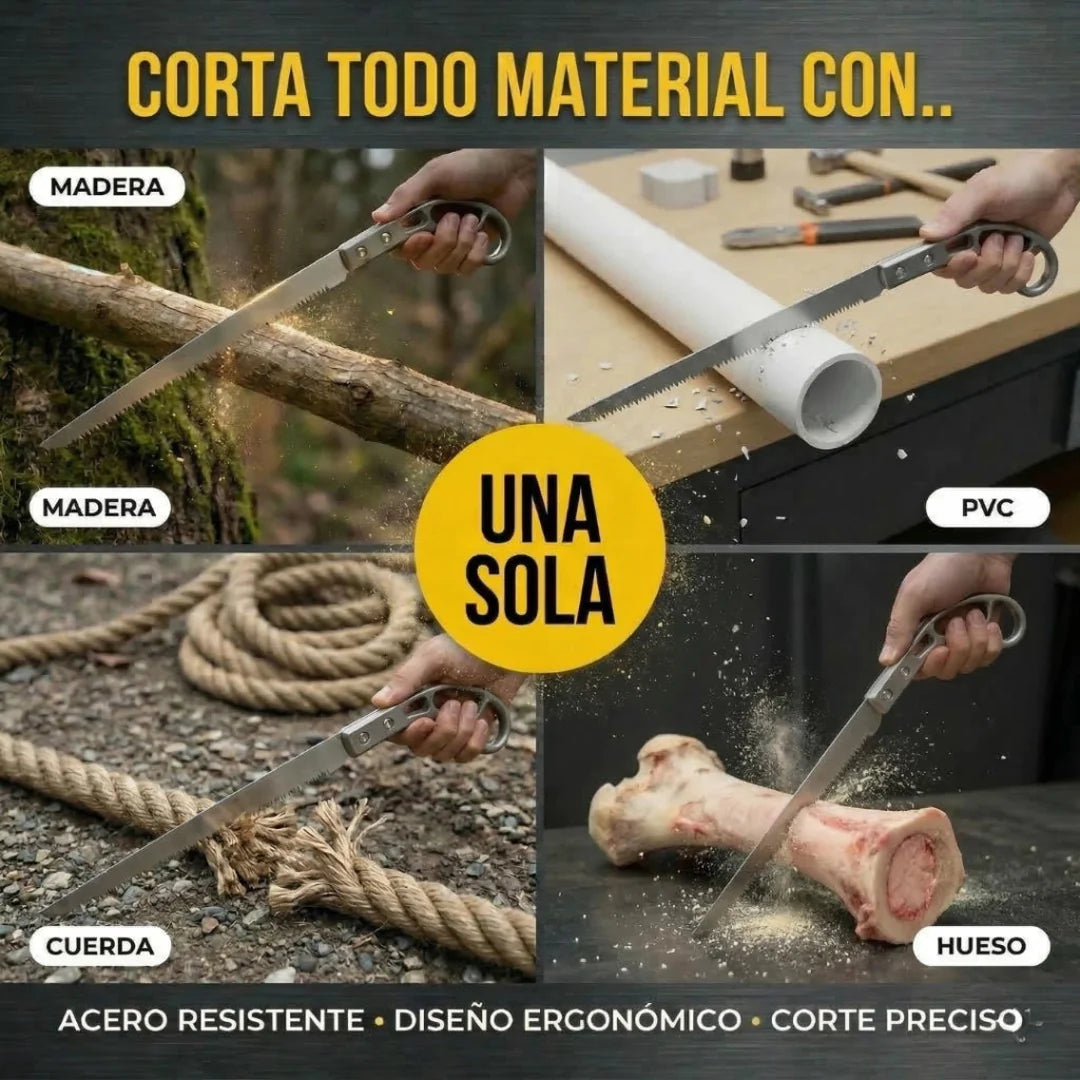 Sierra de Mano 2x1 🪚 Corta como Motosierra · Acero al Manganeso