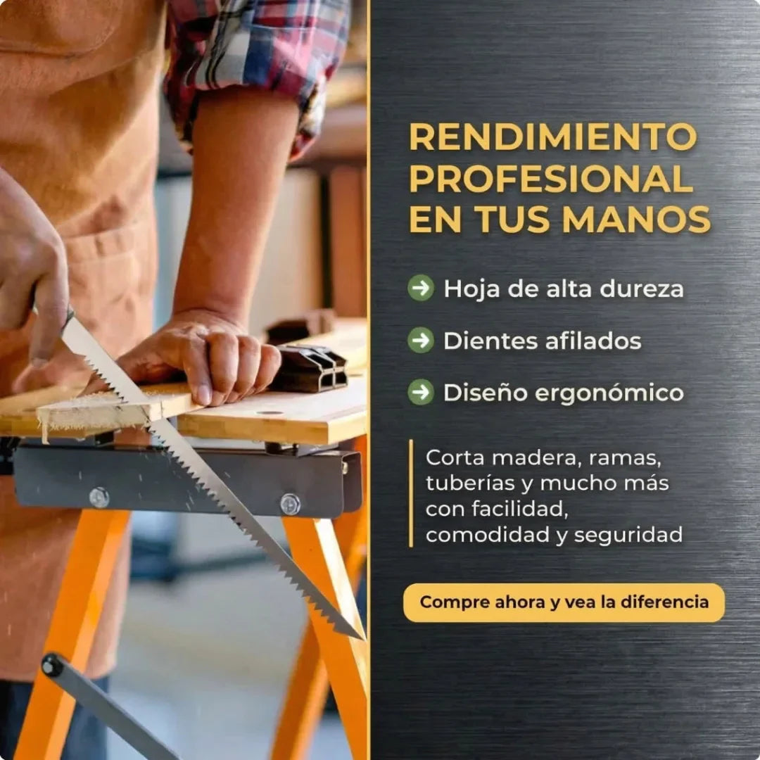 Sierra de Mano 2x1 🪚 Corta como Motosierra · Acero al Manganeso