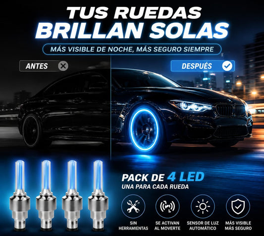 WheelGlow Pro — Luces LED para tus Ruedas (Pack x4) ✨